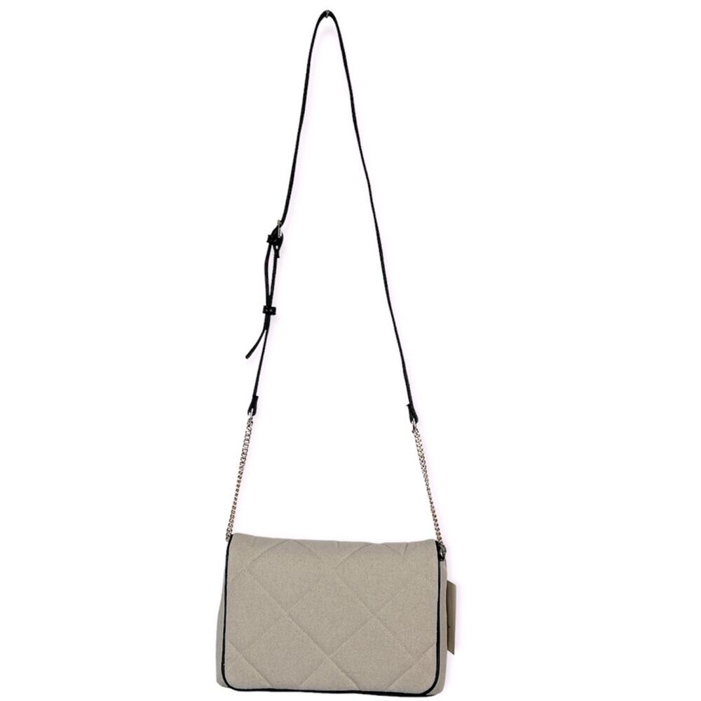 NWT a .new day tan oatmeal quilted fabric crossbody purse